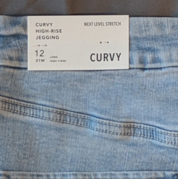 12 Long CURVY American Eagle High Rise Jeggings NWT Ripped Distressed Tall - Picture 4 of 5